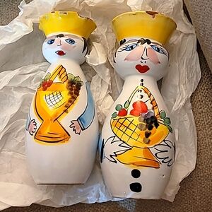 Vintage Aldo Londi Bitossi Salt & Pepper Shakers Italian Mid Century Modern